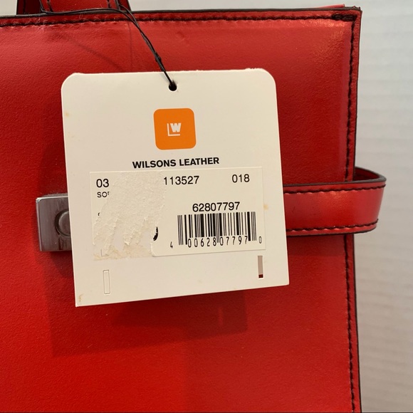 Wilson's bright orange ladies leather brief case.  Striking color.  Fully lined. - Picture 5 of 11